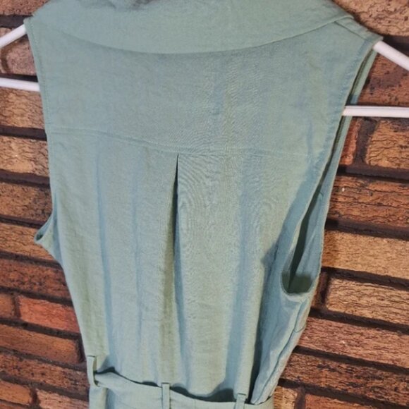 Mi ami Small Light Green Sleeveless Waist Tie Jumper - Picture 5 of 6